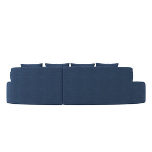 English Elm Modern Half Moon Chenille Sectional Three Seat Curved Sofa for Living Room or Apartment Navy W395P435340