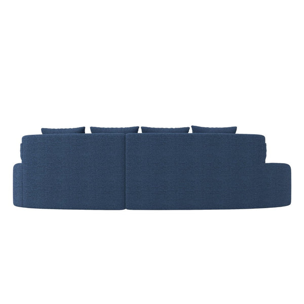 English Elm Modern Half Moon Chenille Sectional Three Seat Curved Sofa for Living Room or Apartment Navy W395P435340