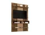 Manhattan Comfort Libra Mid-Century Modern Floating Entertainment Center Rustic Brown and 3D Brown Prints 237BMC97