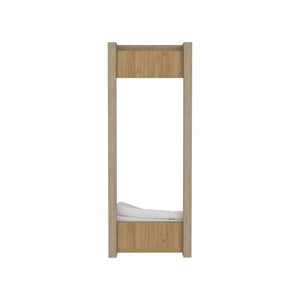 English Elm Arlington Wall Towel Rack with Shelf & Bar, Natural Oak Finish — Space-Saving, Sturdy Storage for Baths B200P362034