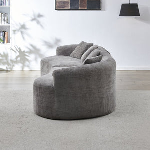 English Elm 111" L Shaped Cloud Sofa Plush Chenille Upholstered High Density Foam Apartment Living Room Grey W1669S00058