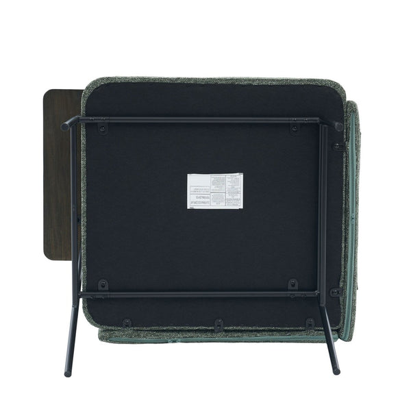 English Elm Leisure Linen Accent Chair with Built-in Side Table Pockets and Lumbar Pillow Modern Emerald W395P453314