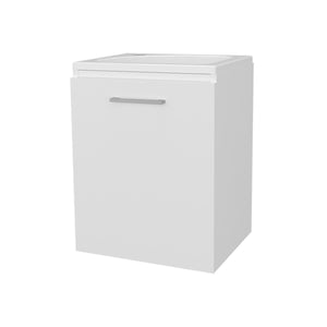 English Elm FM Modern Floating Bathroom Vanity with Integrated Sink and Soft-Close Door for Sleek Storage White 24.4 L x 20.5 W x 11 H B128P293877