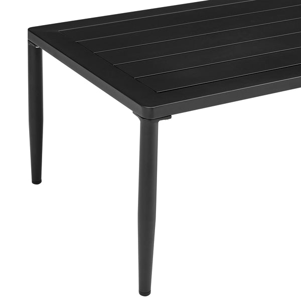 English Elm Harlen Lightweight Aluminum Outdoor Coffee Table in Black — All-Weather, Rust-Resistant, Low-Maintenance Durable Design B2736P354373