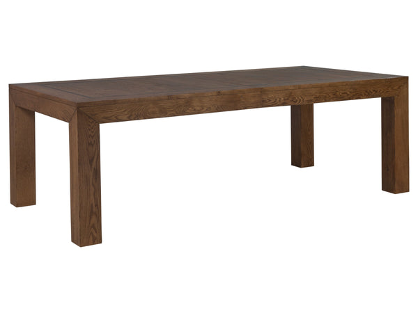 Lexington Barnaby Solid White Oak Extendable Dining Table with Antique Brass Inlay Accents 2380-877