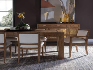 Lexington Barnaby Solid White Oak Extendable Dining Table with Antique Brass Inlay Accents 2380-877