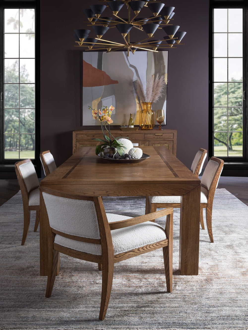 Lexington Barnaby Solid Oak Dining Chair with Chenille Upholstery and Antiqued Champagne Accents 2380-880-01