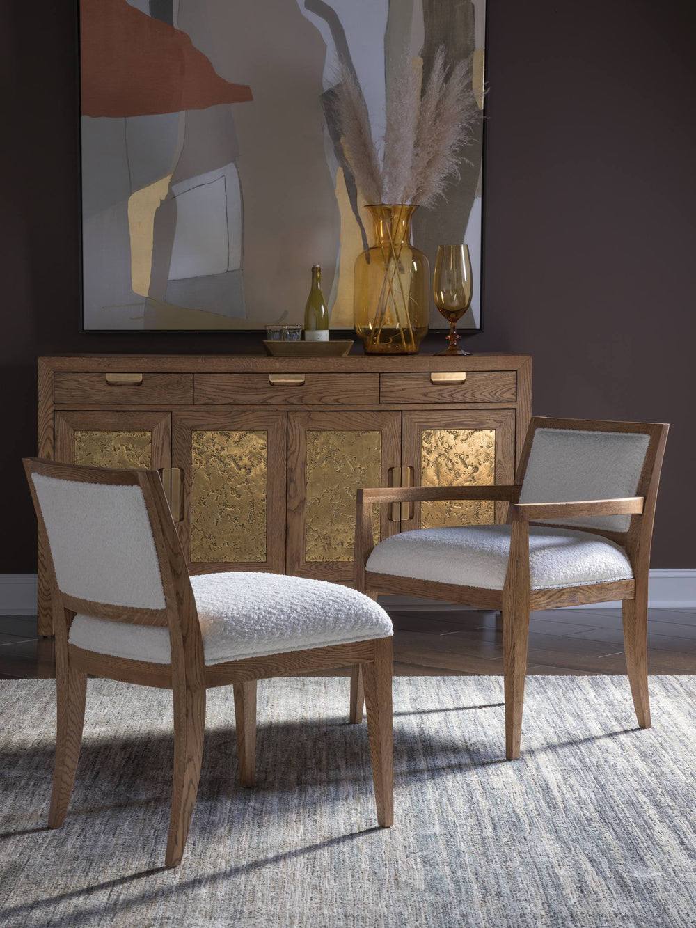 Lexington Barnaby Upholstered Accent Chair Solid White Oak Frame Chenille Living Room Seating 2380-881-01