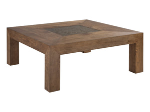 Lexington Barnaby Solid White Oak Cocktail Table with Antiqued Bronze Inlays for Living Rooms 2380-947