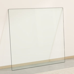 English Elm Only Square Tempered Glass Table Top Heat Resistant Clear Surface for Dining W1151P209992