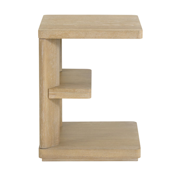 English Elm Wallace & Bay - Tan Chairside Table — Solid Wood Sand Dune Accent Table, Contemporary Tan Finish, Easy Care, 18" W B2709P212397