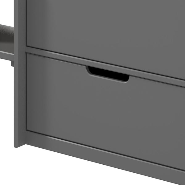 English Elm Grey Twin Loft Bed With Storage Drawers & Bookshelf - Space-Saving Design For Kids' Rooms! B062S00470