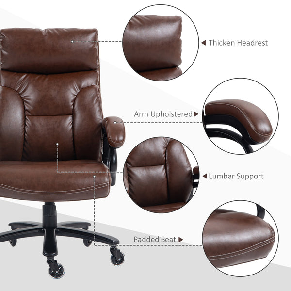 English Elm Vinsetto Extra-Wide Heavy Duty PU Leather Office Chair for Big & Tall, 400 lb Capacity, Brown W2225P173831