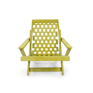 English Elm Pinecrest Outdoor Folding Lounge Chair Recycled Hdpe Reclining Patio Seat with Cushion Yellow B2745P409697