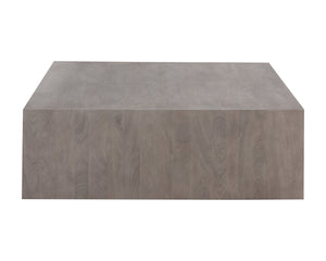Sunpan HILBERT Coffee Table - Handcrafted Grey Acacia with Brass Trim, Unique Design for Modern Homes 110028