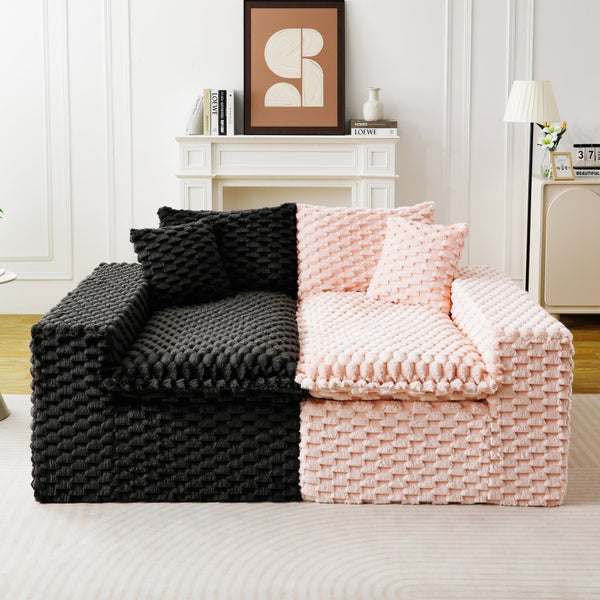 English Elm Luxury Color-Block Turtle Velvet Sofa - Modular Design For Stylish Living Room Comfort & Flexibility P1 W3371S00048-GIGA