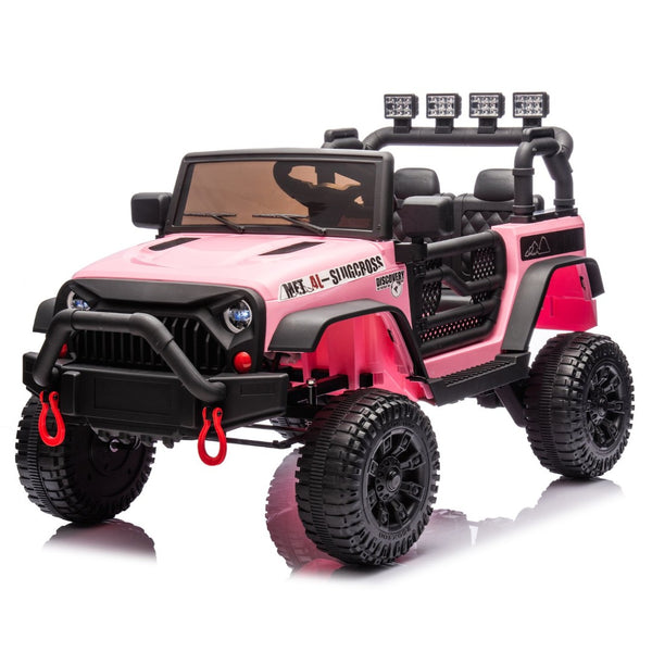 English Elm 24v Kids Electric Ride on Car with Parental Remote Dual Motors and Four Wheel Suspension Pink W1578P208320
