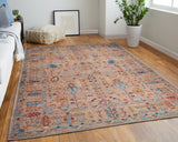 Feizy Rugs Rawlins Collection Rug: Antique-inspired Polyester Chenille With Stunning Floral Motif & Warm Tones Tan,Pink,Blue Polyester Rln39hpfbgemlth20