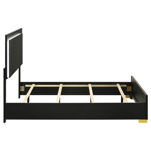 English Elm Mckee White Queen Sleigh Bed with Curved Legs and Low Profile Footboard for Cottage Rooms Black B062S01757