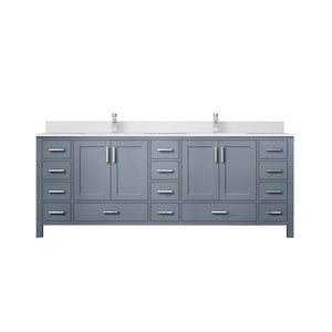 English Elm Dark Grey Double Bath Vanity With Cultured Marble Top, Chrome Faucet, And Abundant Storage Solutions B2731P259155