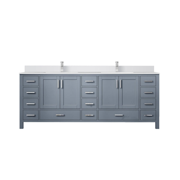 English Elm Dark Grey Double Bath Vanity With Cultured Marble Top, Chrome Faucet, And Abundant Storage Solutions B2731P259155