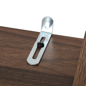 English Elm K&K 71" Tall Farmhouse Pantry Cabinet with Groove Edges, 3 Pull-Out Organizers, 6 Door Shelves Brown N707P256507Z