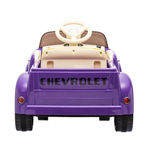 English Elm 12v Chevrolet 3100 Licensed Vintage Pickup Ride on Truck with Led Lights and Parent Remote Purple W1578P214181