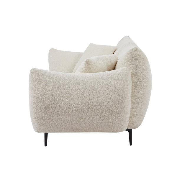 English Elm Oversized Sherpa Loveseat Sofa - Plush 2-Seater With Metal Legs & Pillows For Modern Living Spaces W542S00052-GIGA