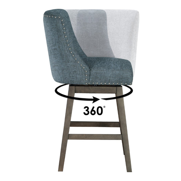 OSP Home Furnishings Granville 26" Swivel Stool Navy / Grey