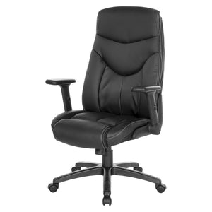 OSP Home Furnishings Exec High-back Bonded Leather Office Chair with Lumbar Support and Ergonomic Flip Arms EC90200-EC3