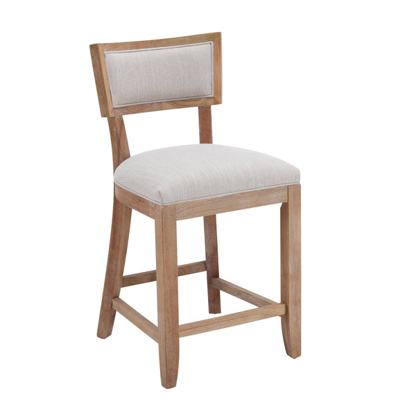 English Elm Christopher Knight Home® - 26.5" Counter Stools Set of 2 Upholstered Farmhouse Bar Stools with Curved Back, Footrest, Solid Wood Frame Beige+Natural 72643.00BGE