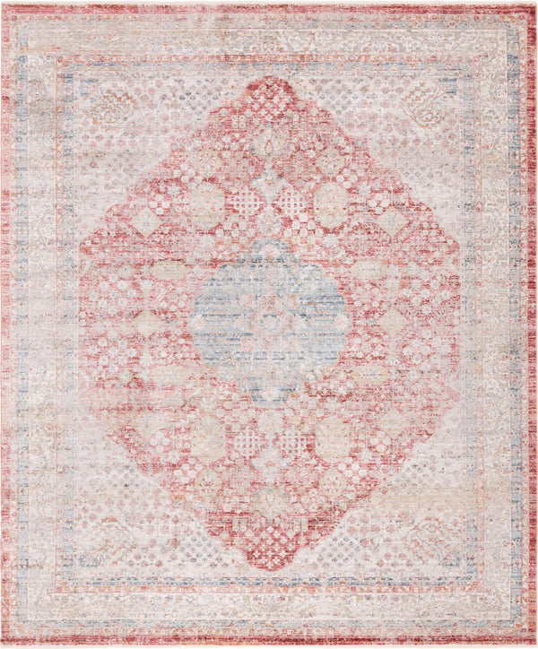Unique Loom Noble Henry Machine Made Medallion Rug Red, Blue/Gray/Navy Blue/Ivory/Olive 9' 0" x 11' 3"