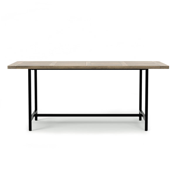English Elm Campbell Grey Mango Wood Dining Table 72"x36" Modern Industrial Solid Wood Top, Iron Base, 6-Seater B136P266907