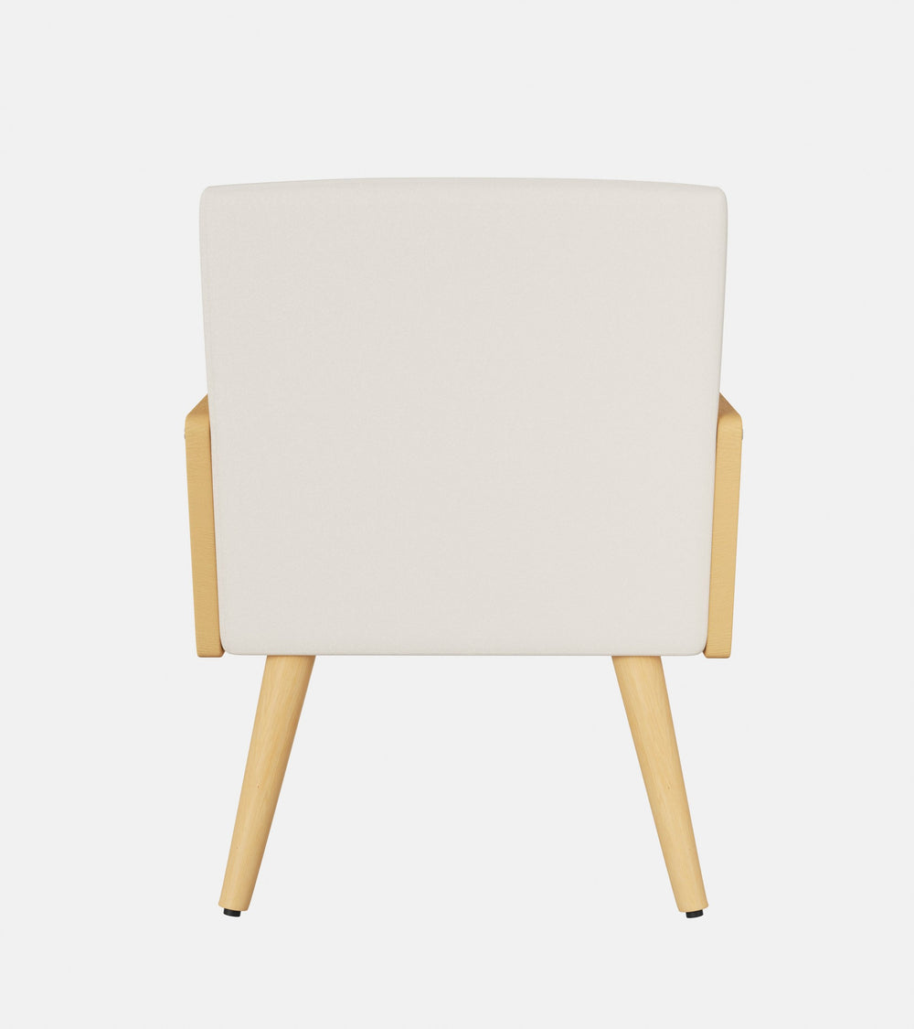 English Elm Accent Chair Mid-Century Rattan Arms Set of 2 with Rubber Wood Legs, Plush Fabric Seat, Cozy Lounge Beige T3950P394498