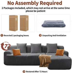 English Elm Modern Modular Sectional Sofa - L-Shaped Chaise Lounge, Plush Corduroy, No Assembly, Deep Comfort W3737S00002