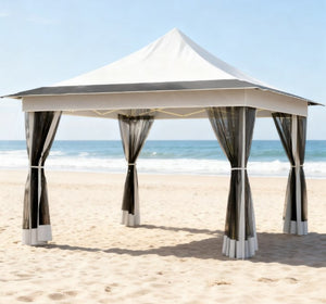English Elm Adjustable Pop up Gazebo with Mesh Walls Oxford Fabric Canopy for Patio Garden T3971P426962