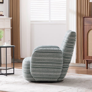 English Elm Modern Boucle 360° Swivel Leisure Chair with High‑Resilience Sponge, Supportive Curve, 550lb Capacity Mint Green W395P355484