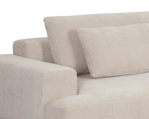 Sunpan Baela Sofa - Luxurious Danny Cream Upholstery with Removable Cushions and Stylish Black Wood Base