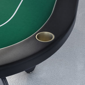 English Elm 96" Oval Poker Table Seats 10 with Waterproof Felt Padded Rail and Dealer Station Green W2748S00029