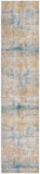 Unique Loom Deepa Whane Machine Made Abstract Rug Blue Ivory, Yellow/Gray 2' 6" x 12' 2"