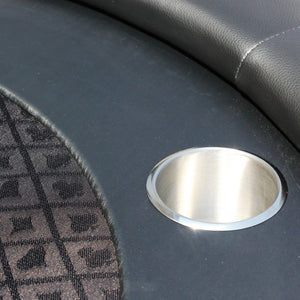 English Elm 96" Oval Poker Table Seats 10 with Waterproof Felt Racetrack and Cup Holders W2748S00032