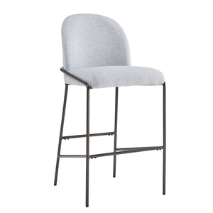 English Elm Christopher Knight Home® - Galen Upholstered Metal Barstool Set of 2 with Plush Stain-Resistant Fabric, Ergonomic Modern Design Gray N775P290453G
