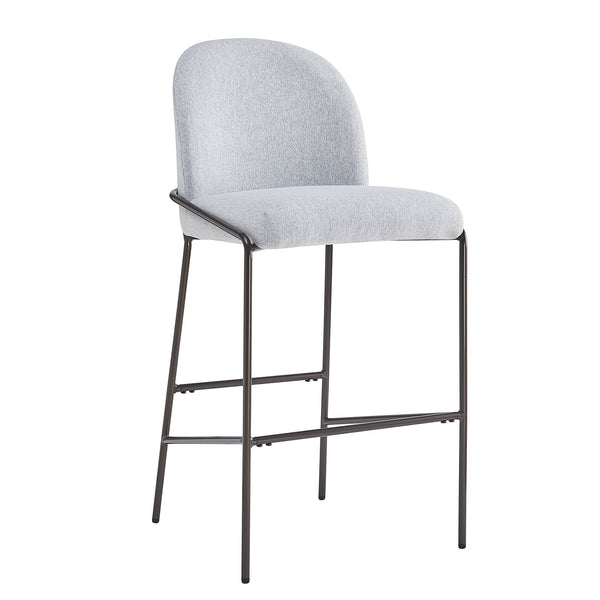 English Elm Christopher Knight Home® - Galen Upholstered Metal Barstool Set of 2 with Plush Stain-Resistant Fabric, Ergonomic Modern Design Gray N775P290453G