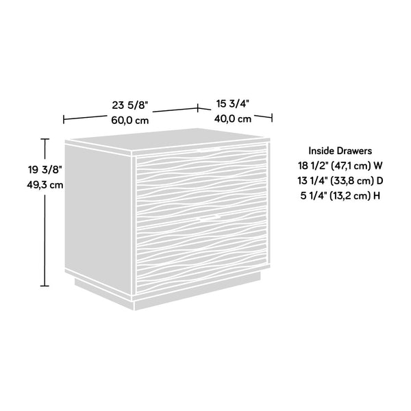 English Elm Side Table - Elegant White Finish With 2 Drawers For Storage, Perfect For Any Room Décor Style B356P367935-GIGA