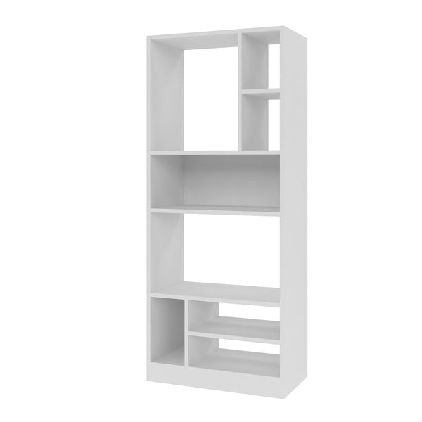Manhattan Comfort Valenca Mid-Century Modern Bookcase White 23AMC6
