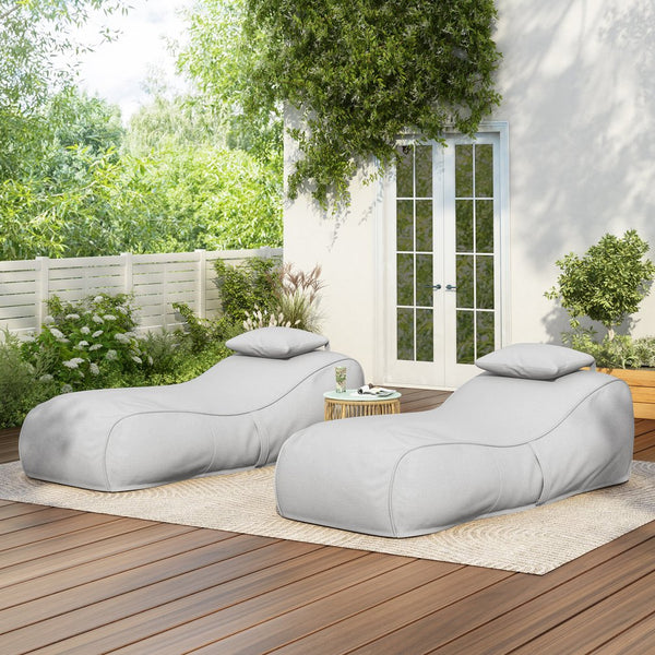 English Elm Christopher Knight Home® - Lemoore Outdoor Bean Bag Lounge Chair Set Of 2 - Weather-Resistant, Cloud-Like Comfort For All N775P265563G-S2