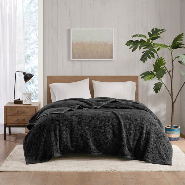 JLA Home Woolrich - Berber Woolrich Burlington plush berber blanket with velvet binding, OEKO-TEX certified comfort layers 90 L x 108 W x 0.25H WR51-3915