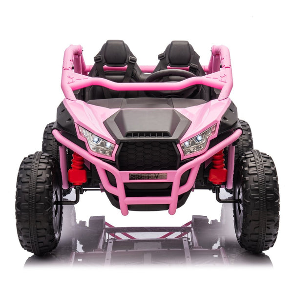 English Elm 24v Two Seater Kids Utv with Parental Remote Dual Motors Four Wheel Suspension Led Pink W1578P198434