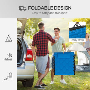 English Elm Outsunny Folding Chaise Lounge Set - 5-Level Recline, Padded Comfort, Portable Beach Chairs, Blue W2225P200624-GIGA