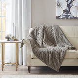 Madison Park Arctic Casual Ultra Plush Down Alternative Throw BASI50-0414 Grey